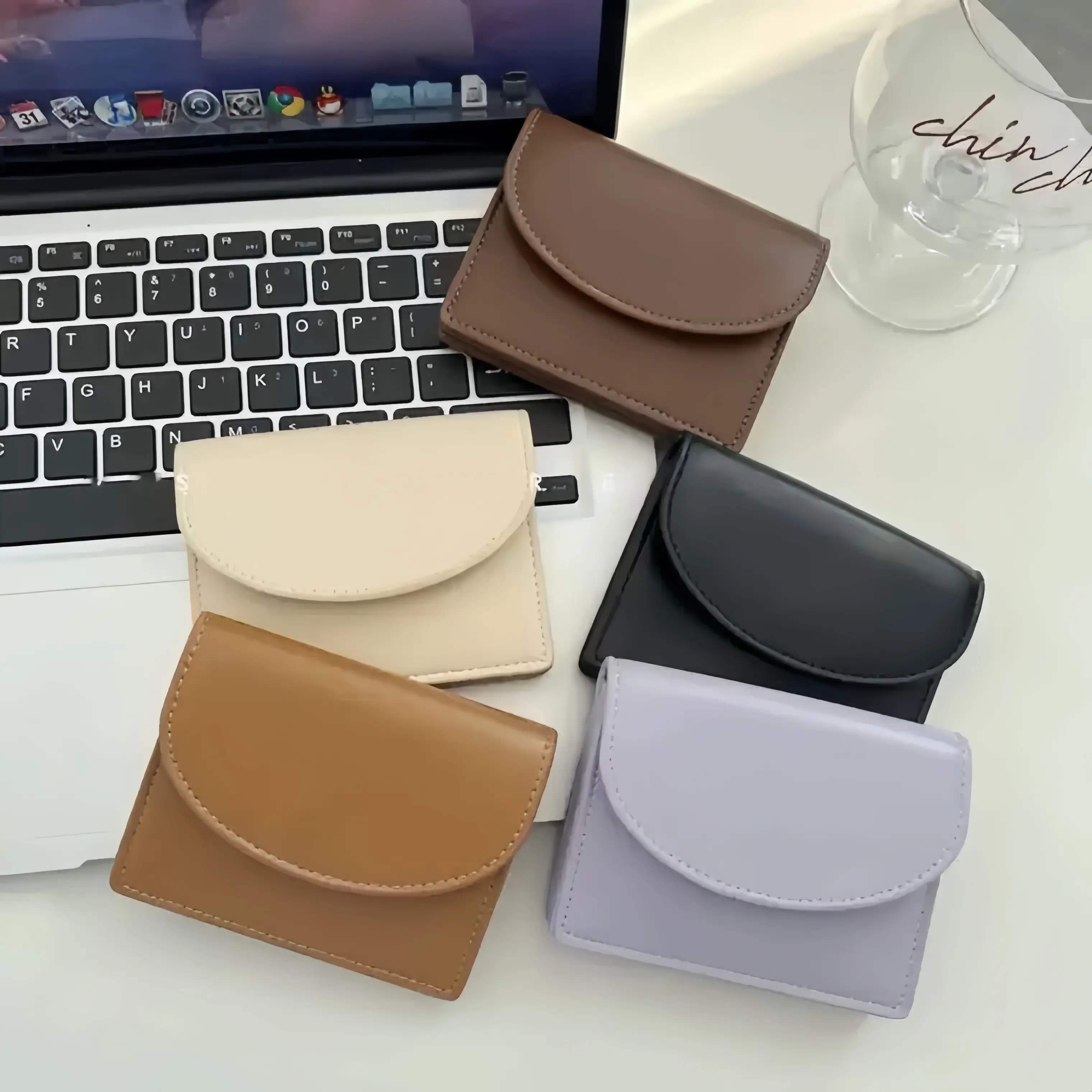 Card Holder Wallet Woman Korean Woman Wallets PU Leather Simple Solid Color Wallet For Woman Card Holder Coin Purse