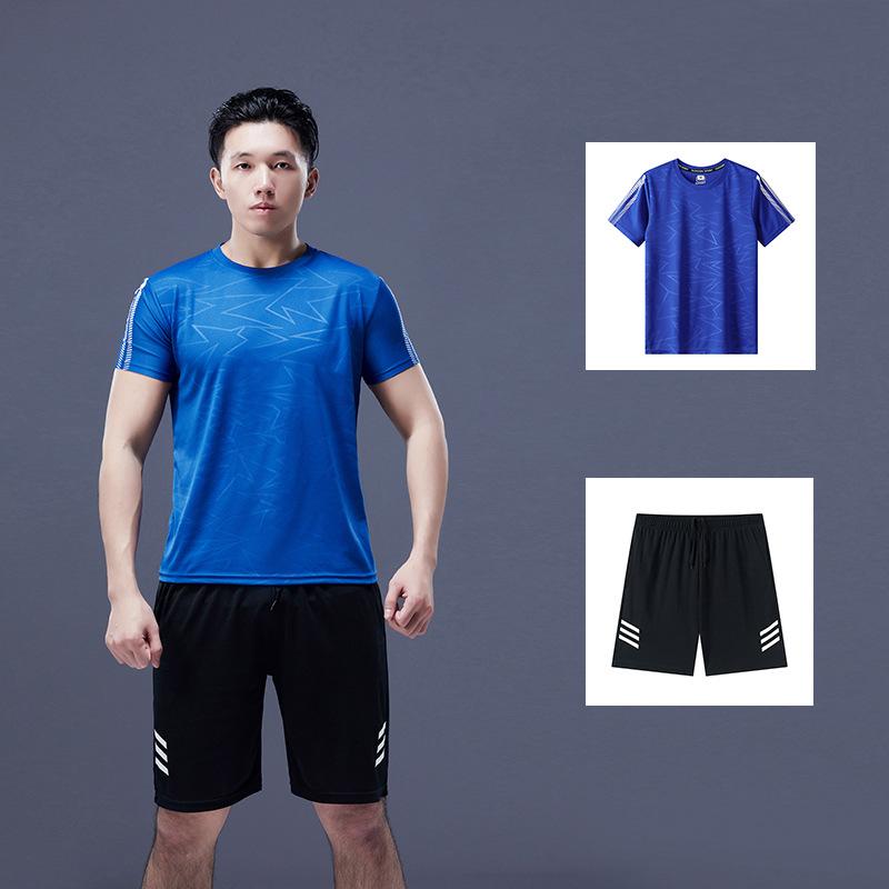 Product Introduction of Friendrich-Sports Suit Men's Summer Thin Quick-Drying Running Suit Short-Sleeved T-shirt Two-Piece Set Casual Men's Clothing Manufacturer 24