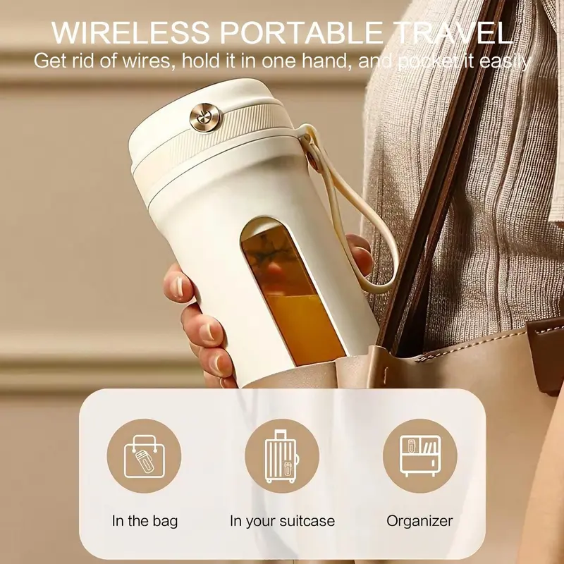 USB Rechargeable Portable Juicer Cup, Multi-functional Fruit & Vegetable Juicer with Straw, Household Juicer for Home Travel 6