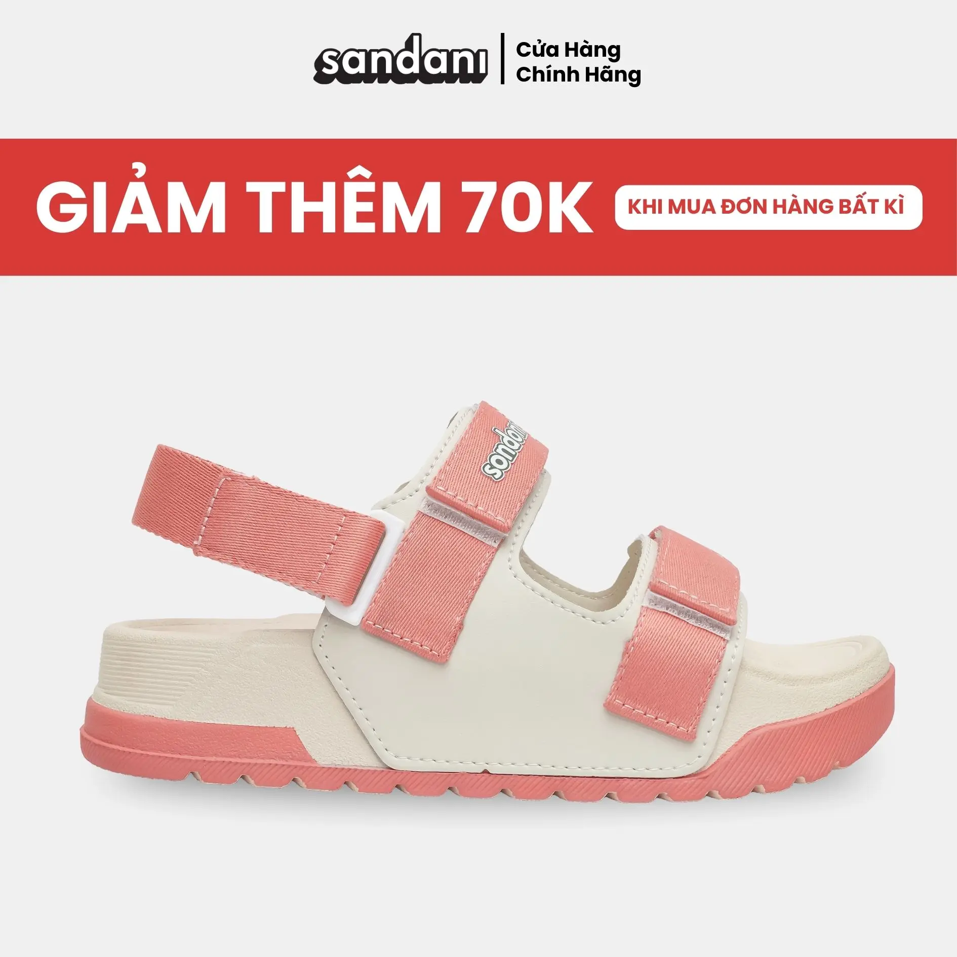Giày Sandal Nữ Quai Ngang Đế Êm Chống Trơn, Dây Dù, Màu Hồng Be Size 36-40 - Sandani Quai Hậu depnuhottrend DéP Shoes