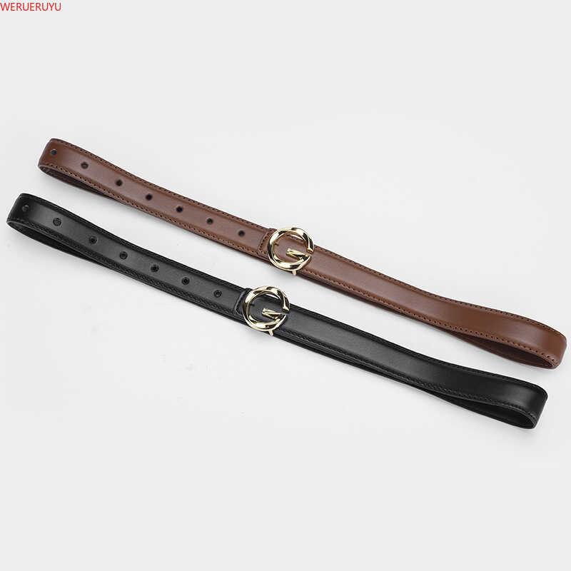 New Fashion Elegant Belts for Jeans Clothing Accessories Thin Waistband Metal Buckle PU Leather Y2k Belt Women 2024 3