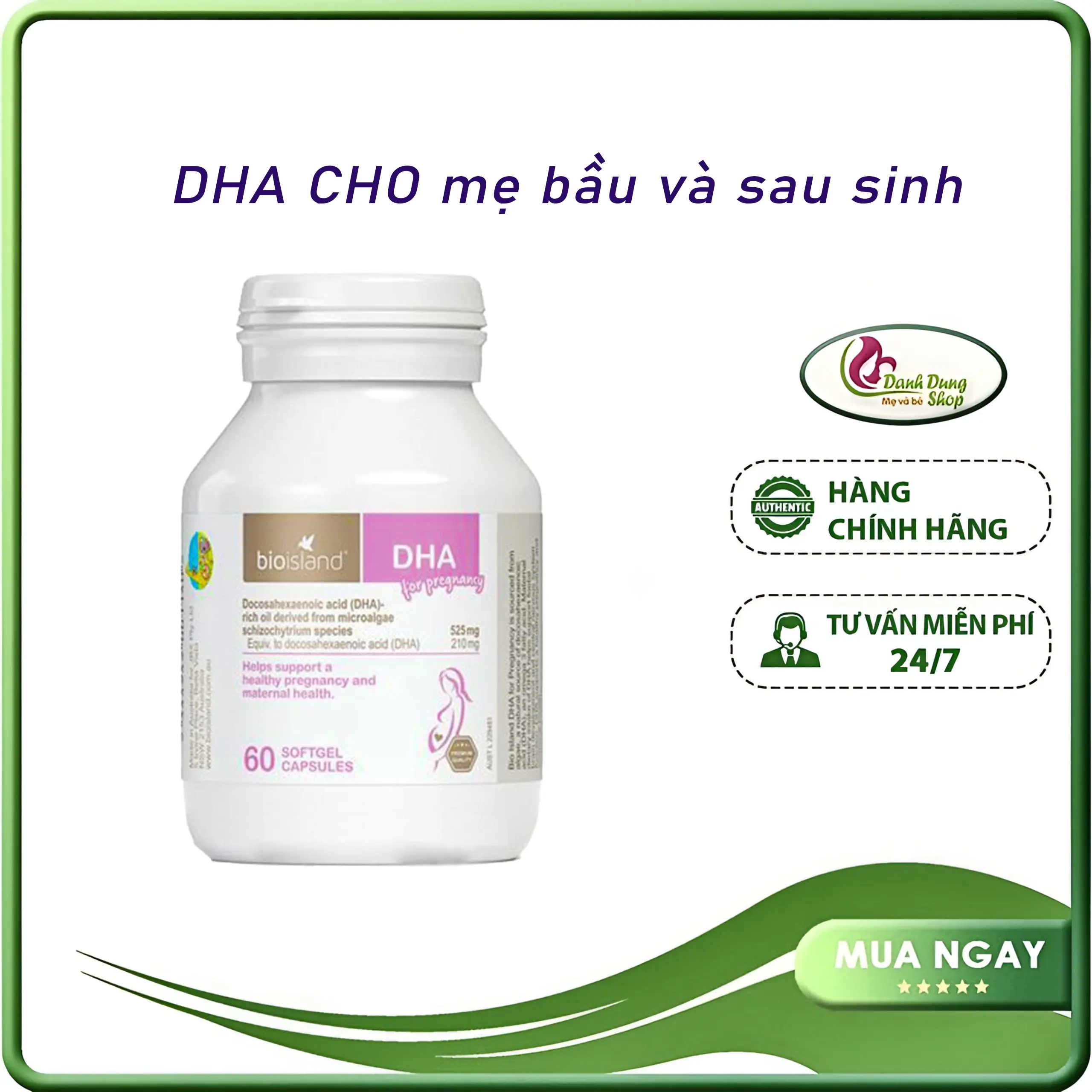 Dung shop - Dha dành cho bà bầu Bioisland của Úc - lọ 60 viên (DHA cho mẹ ).