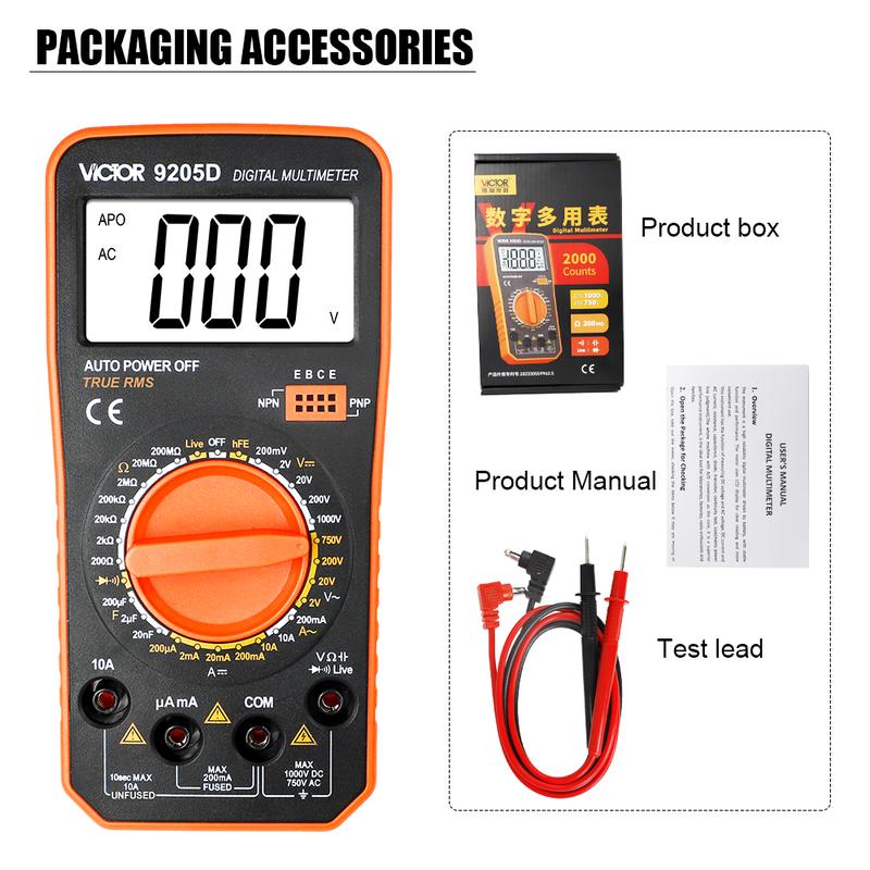Đồng hồ vạn năng kỹ thuật số VICTOR 9205D VC 9205D 3