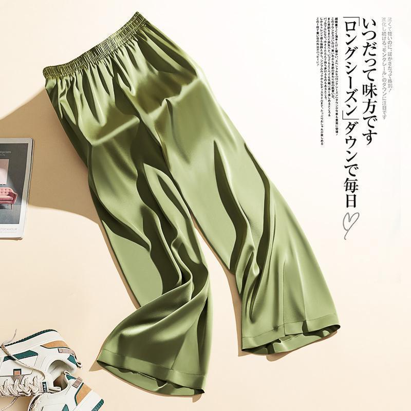 Product Introduction of Summer large size 300 catties ice silk casual pants men's pants draped wide-leg pants straight loose pants 8