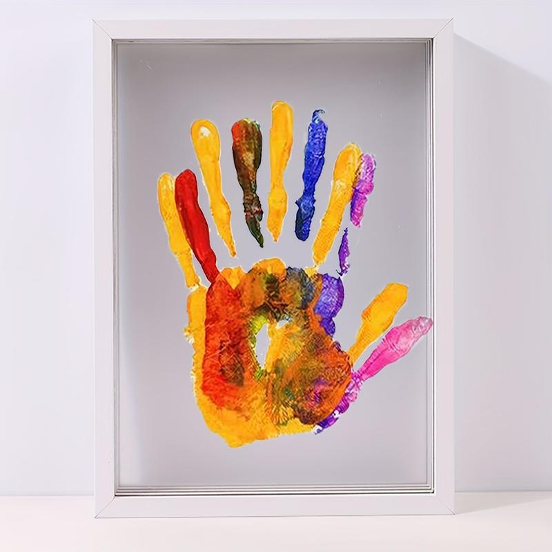 Family Handprint Kit Clear Family Hand Print Kit With 6 Paints Pen  DIY  Keepsake Wooden Frame Home Family Handprint Frame Gift 3