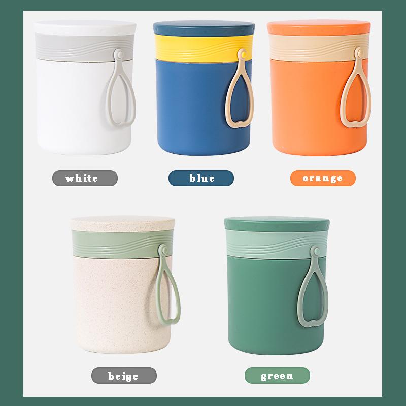 Product Introduction of 304 Stainless Steel Breakfast Cup 450ML Korea Style Sealed Soup Container Luch Boxs Portable Leak Proof Milk Cup with Folding Spoon 27