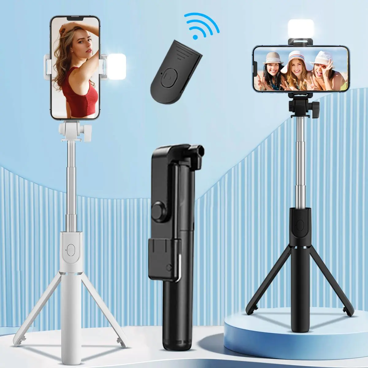 Handheld Selfie Stick with Fill Light, 1 Count Multifunctional Phone Tripod, Portable Phone Holder for Live Streaming, Vlogging, Travel, Outdoor