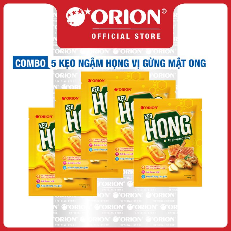  Combo 5 Kẹo ngậm HỌNG Vị gừng mật ong  84g  