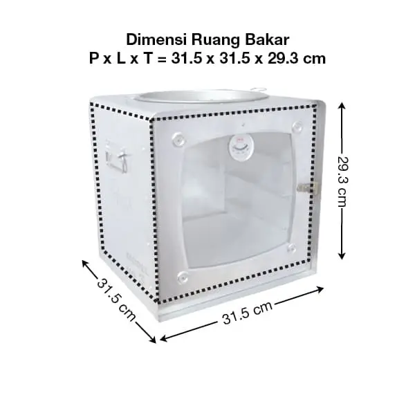 HOCK Oven Kompor Gas Tangkring Alumunium No 3 Panggangan Roti Kue Bolu Baking Pizza 3 Susun 5