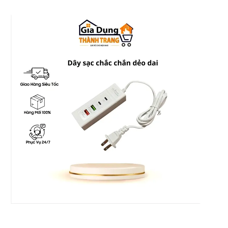 Ổ cắm sạc điện thoại  2 cổng sạc  PD + 2 cổng usb 1