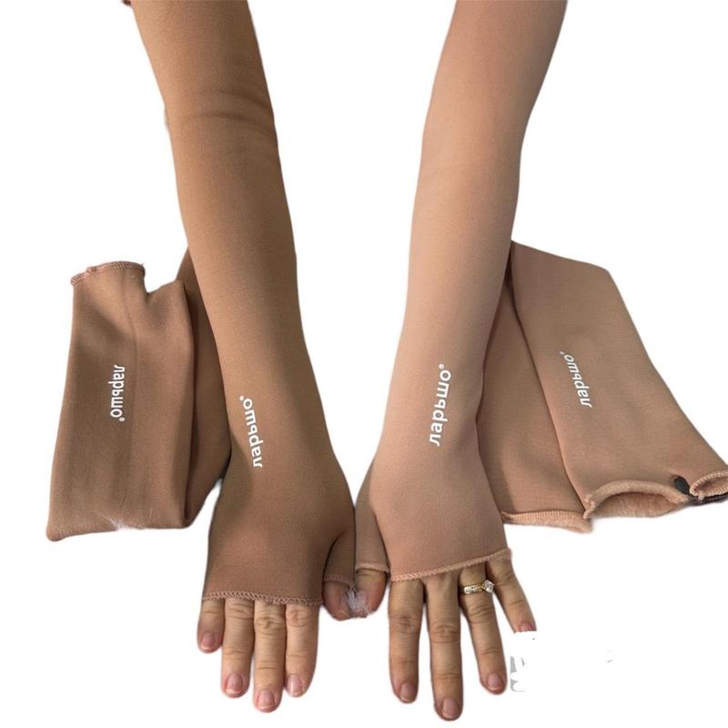 Ống Tay Chống Nắng, Găng Tay giữ ấm lông cừu chống tia UV Cotton Thun Ong Voi