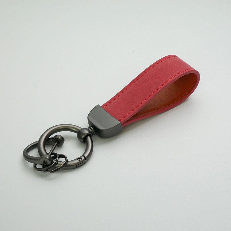 Luxury Matte Leather Keychain Top-end Business Gift For Man Good Quality Black Brown PU Leather Car Key Keyholder Key Chain 6