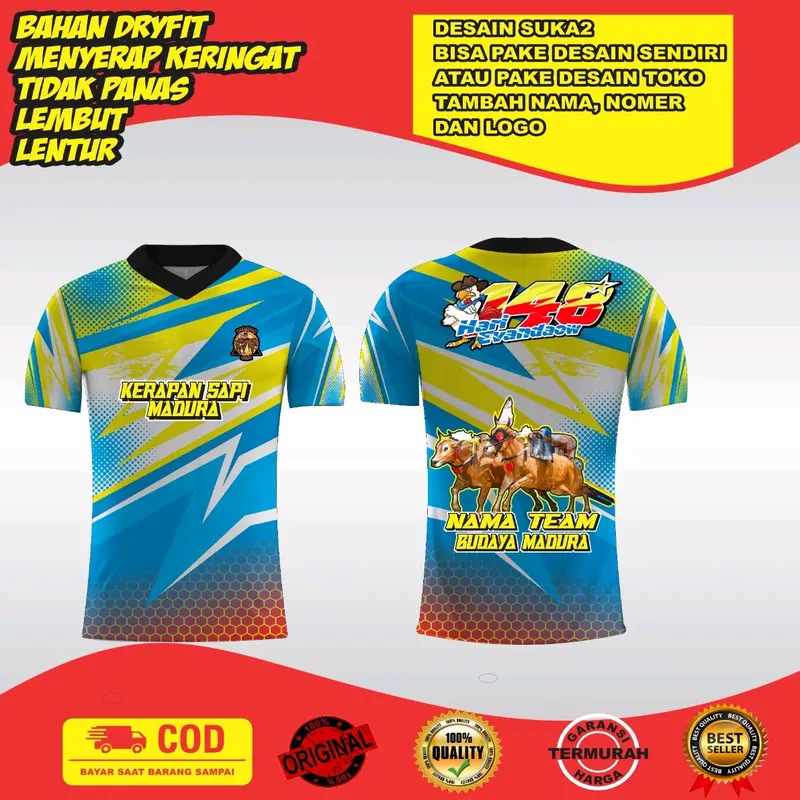jersey kaos kerapan sapi madura desain bebas suka suka 2