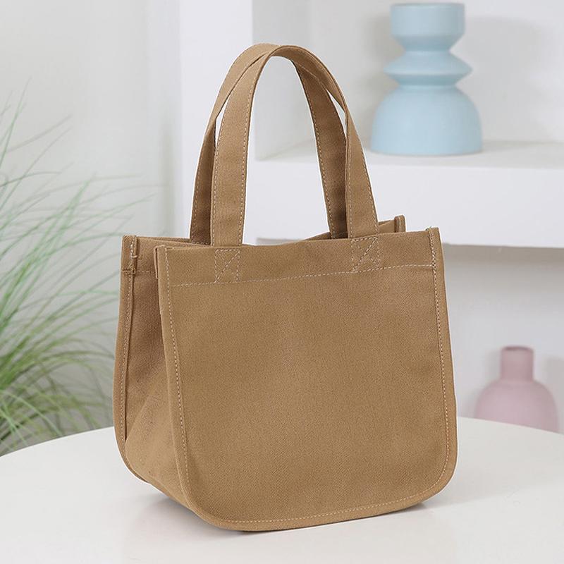 Product Introduction of Cartoon Cute Printed Pattern Canvas Handbag Office Worker Lunch Bag Tote Bag Picnic Drink Bag Portable Outdoor Food Bags 22