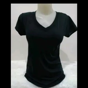 ATASAN KAOS VNECK PREMIUM TANGAN PENDEK ATASAN KAOS LEHER V BAHAN SPANDEX RAYON PREMIUM ATASAN MANSET LENGAN PENDEK LEHER V V-Neck KOAS SANTAI WANITA KAOS POLOS Crew Neck PREMIUM BISA COD