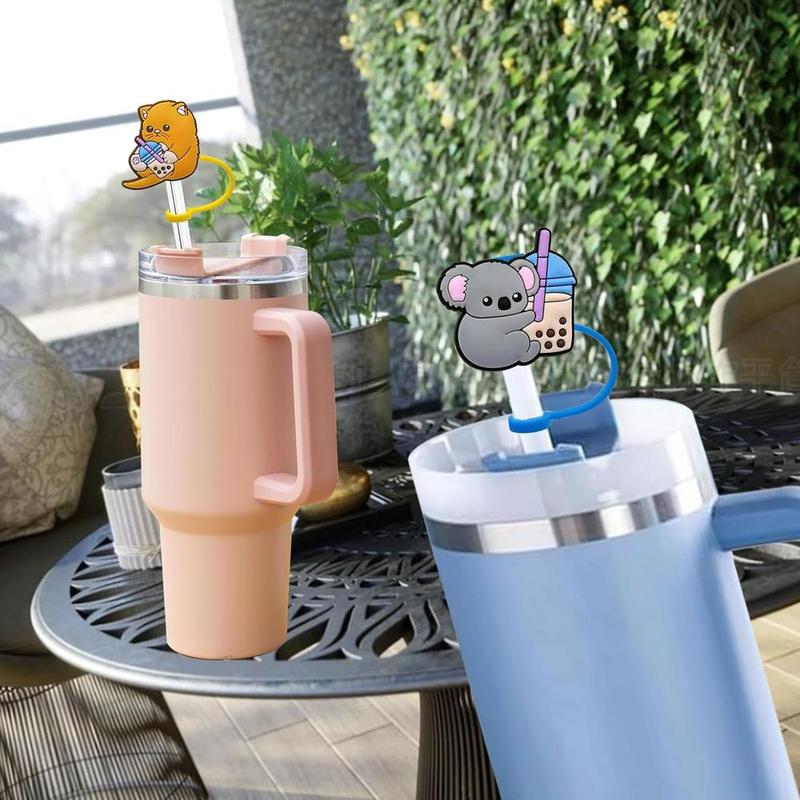 Product Introduction of 8mm/0.32in Straw Cover Cap Silicone Cute   Milk Tea Straw Protector Cover Straw Tip Topper Compatible with Stanley 30&amp;40oz Tumbler 19
