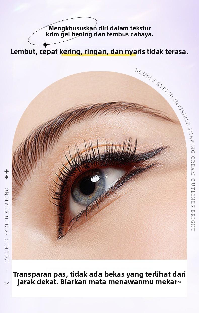 Krim Pengaturan Tak Terlihat untuk Kelopak Mata Ganda Tahan Lama Tahan Air Alami Tanpa Jejak Krim Gel Kelopak Mata Ganda