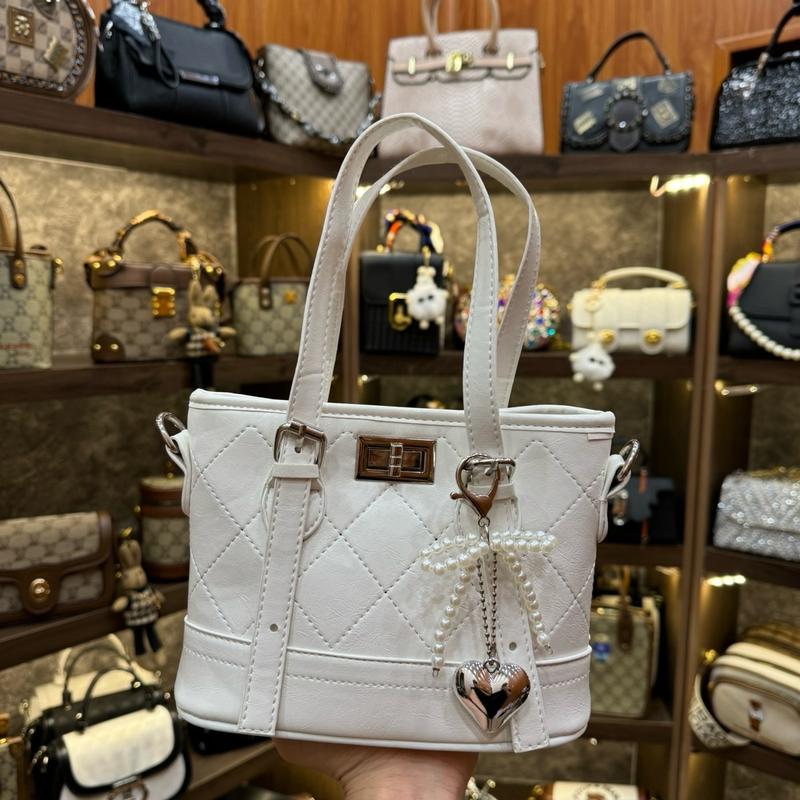 Túi Xách Nữ Túi Cầm Tay Da Mềm Túi Đeo Vai Đeo Chéo Kèm Móc Treo - T13 Bag Kem Nhung