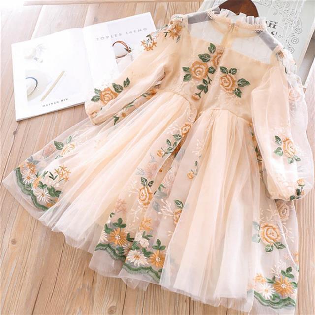 Product Introduction of Váy Dài Tay Cho Bé Gái, Quần Áo Mùa Thu, Phong Cách Hàn Quốc, Thêu Hoa, Váy Công Chúa, Tay Phồng, Phong Cách Cung Điện, Phong Cách Phương Tây, Thích Hợp Cho Bé Gái, Năm 2025, Tổng Giá Hơn 1.000 HTK 8