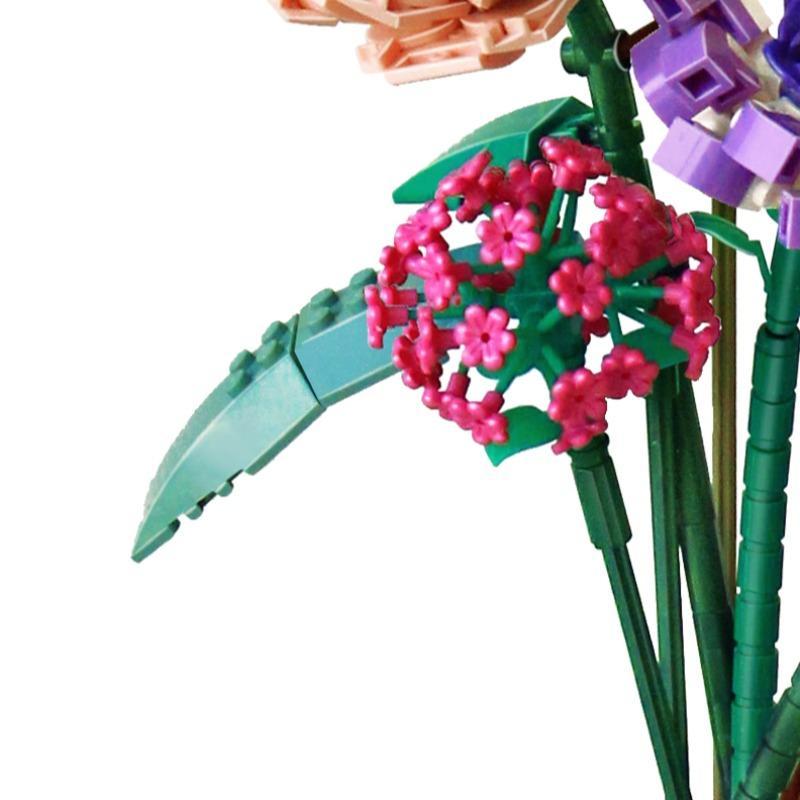 Flower Bouquet Design Building Blocks, DIY Educational Building Bricks Model, Building Blocks Playset, Christmas Gift, Unique Desktop Ornaments for Office Home Decor 4