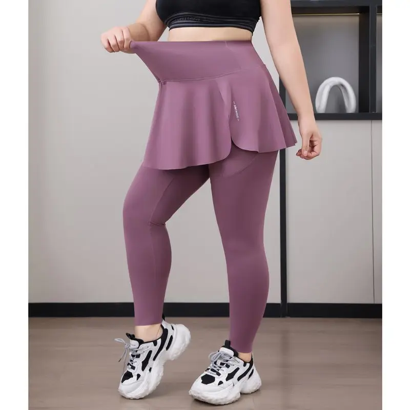 Quần Thể Thao Ngoại Cỡ Cho Nữ, Có Túi, Thiết Kế Hai Lớp Giả, Thích Hợp Chạy Bộ, Đạp Xe Và Các Hoạt Động Ngoài Trời Khác, Quần Cá Mập, Cạp Cao, Thích Hợp Tập Luyện, Thể Dục, Cầu Lông, Quần Vợt Và Yoga, Quần Legging Sport Trang Phục Đồng Tập Gym 1