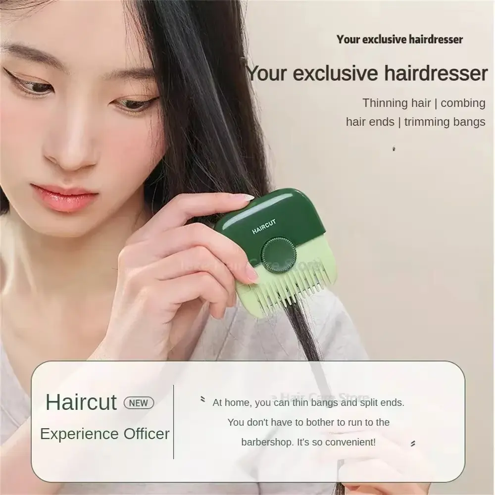 2 in 1  HairCut and Hairdressing Comb Trim Bangs and Broken Hair Bangs Trimmer Manual Portable  Hair Clipper Tools