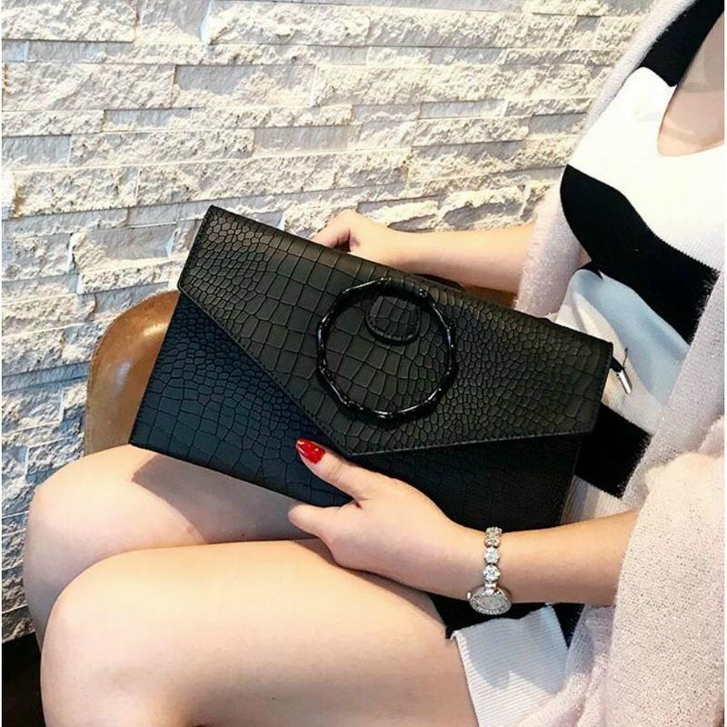 Ví cầm tay da PU trơn Bản To quai tròn siêu hot, Clutch nữ thời trang sang chảnh - Wallet, Lady SIZE LỚN 28cm