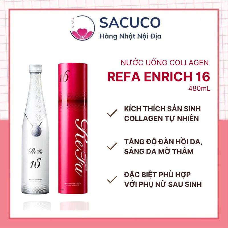 Nước uống collagen Refa Enrich 16 Nhật Bản 480mL