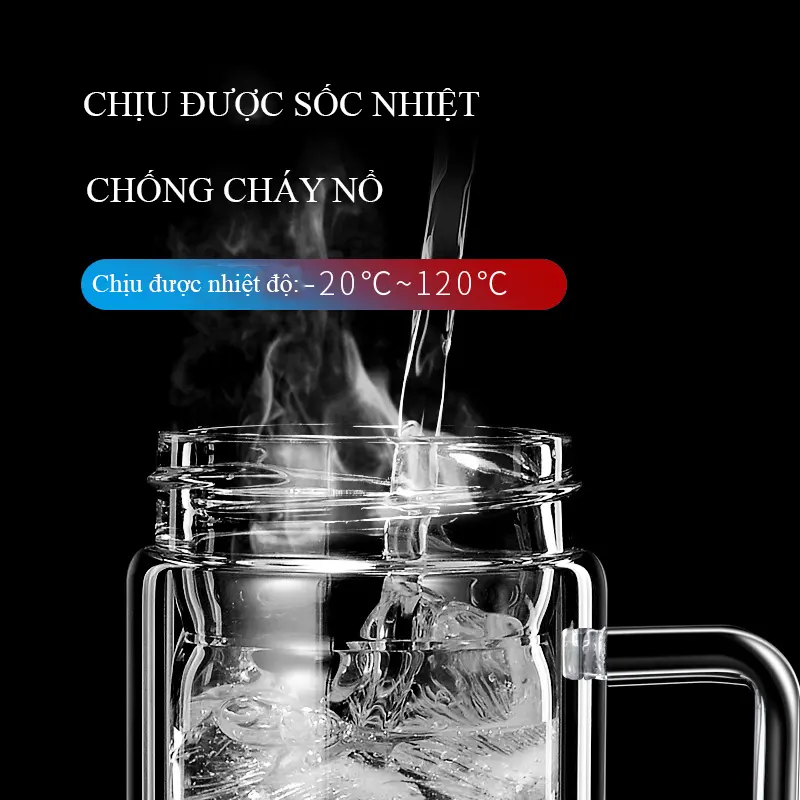 [Giá Sốc] Cốc thủy tinh hai lớp pha trà BT0022, Cốc pha trà thủy tinh có lõi lọc, Dung tích 350ml-550ml 5