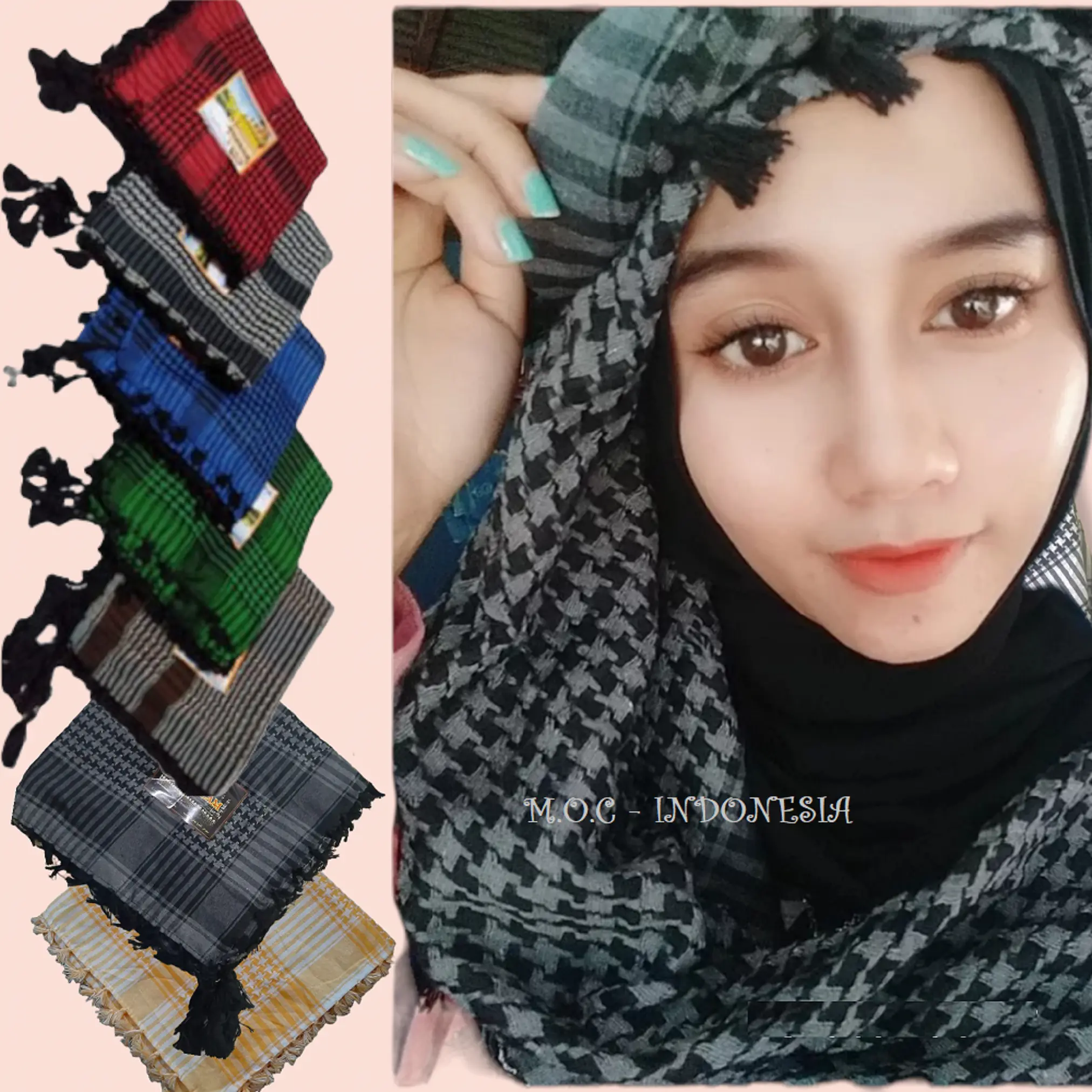 Kerudung Sorban Wanita Santri Muslim / Hijab Sorban Segiempat Soft Nyaman Katun Poliester Cewek Lembut
