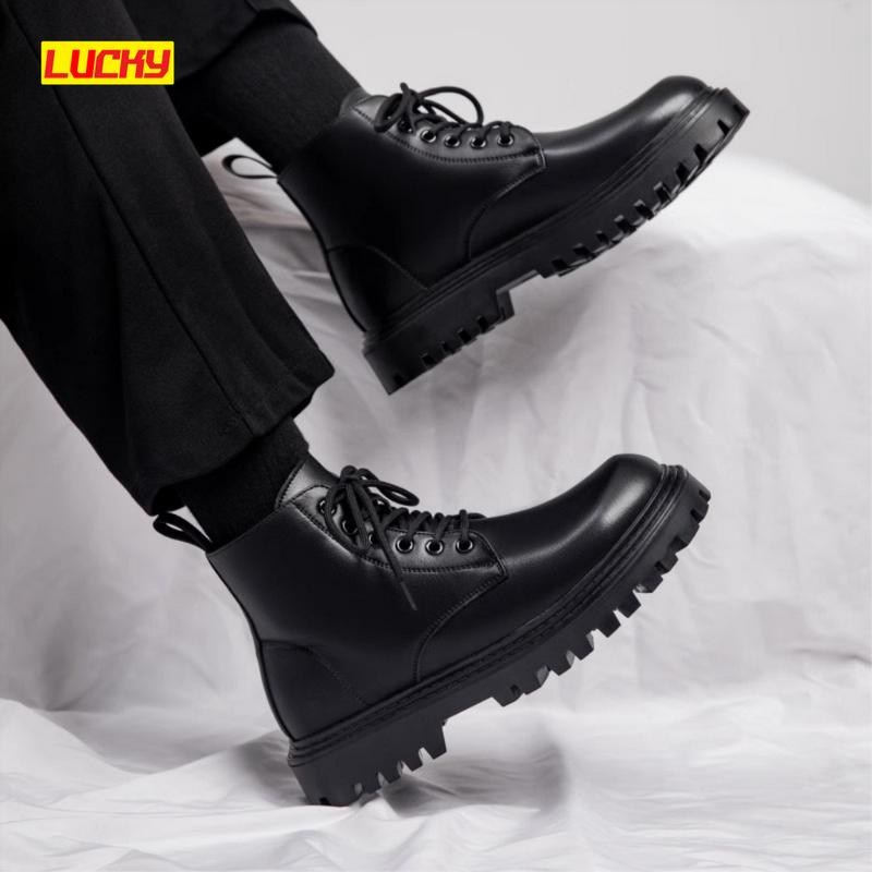 Giày Bốt Martin Nam H202, Giày Boot Công Sở Cổ Thấp Phong Cách Đường Phố Kiểu Dáng Thời Trang