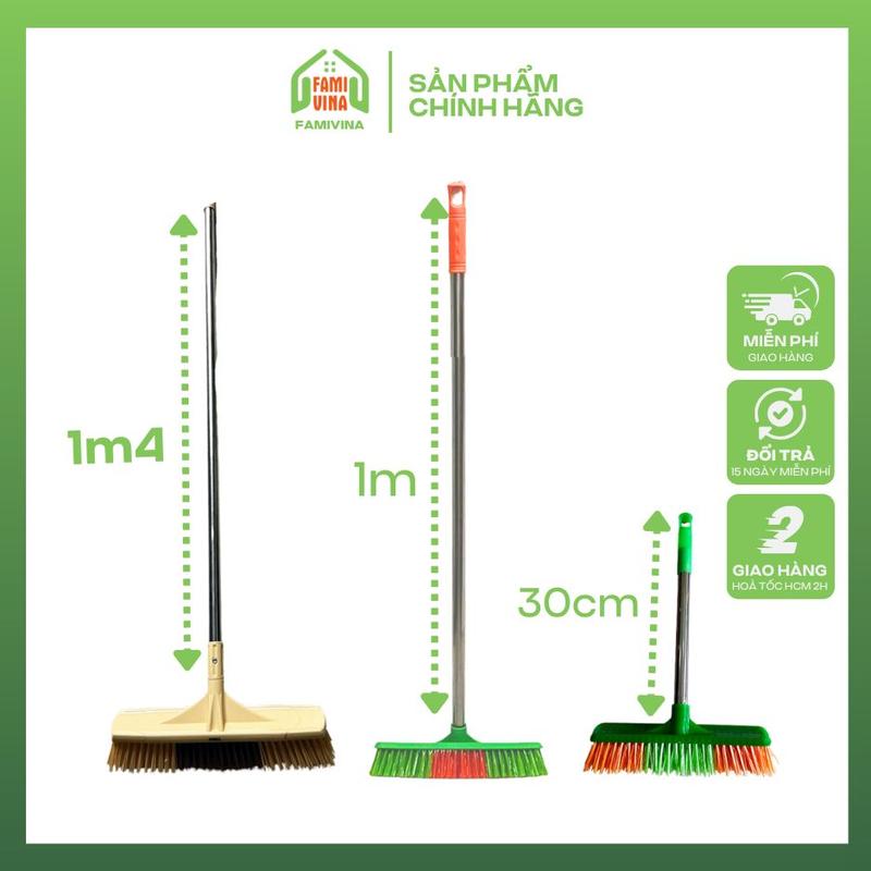  Cây chổi chà sàn nhà vệ sinh - Chổi nhựa chà sân thân inox  đầu bàn chải lông cứng cáp dể dàng chà sạch vết ố Làm Sạch Toilet 