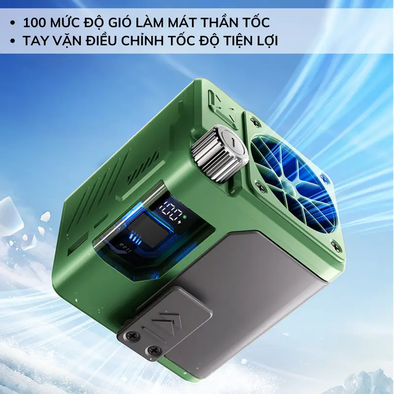 Quạt Tích Điện MUSELOVE, Kẹp Quần Áo, Dung Lượng 10000mAh, Sử Dụng Lên Đến 8h, 100 Mức Độ Gió-QQA01 2