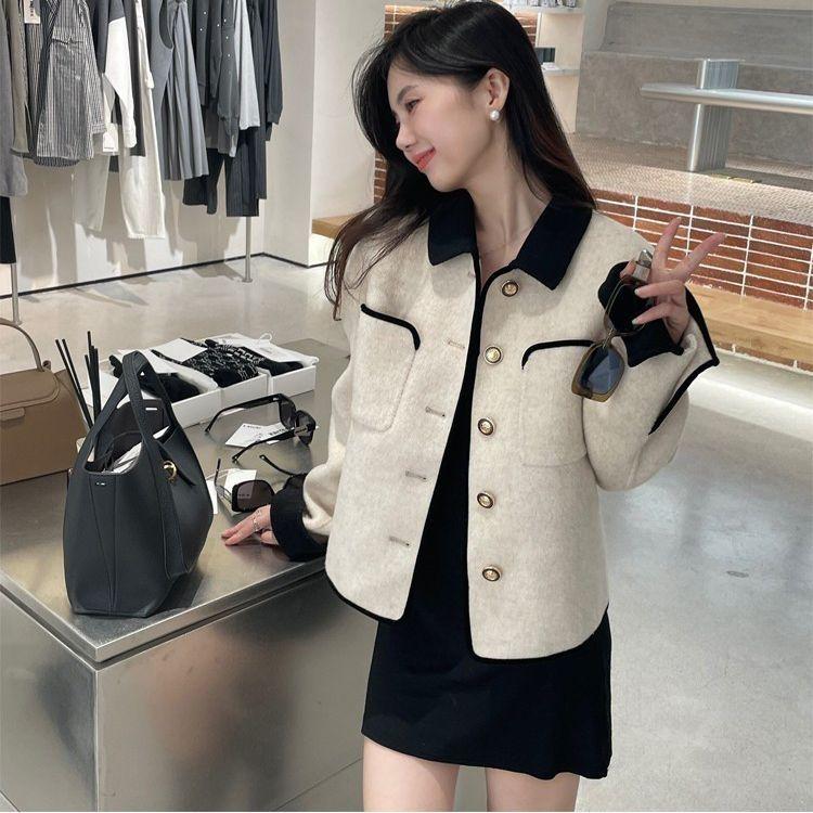 Áo Khoác Xám Ngắn, Phong Cách Cổ Điển, Dành Cho Nữ, Mùa Thu Và Mùa Đông, Cao Cấp Cổ Điển, Thiết Kế Đẹp, Độc Đáo Thanh Lịch, Áo Dài Tay, Năm 2025 3