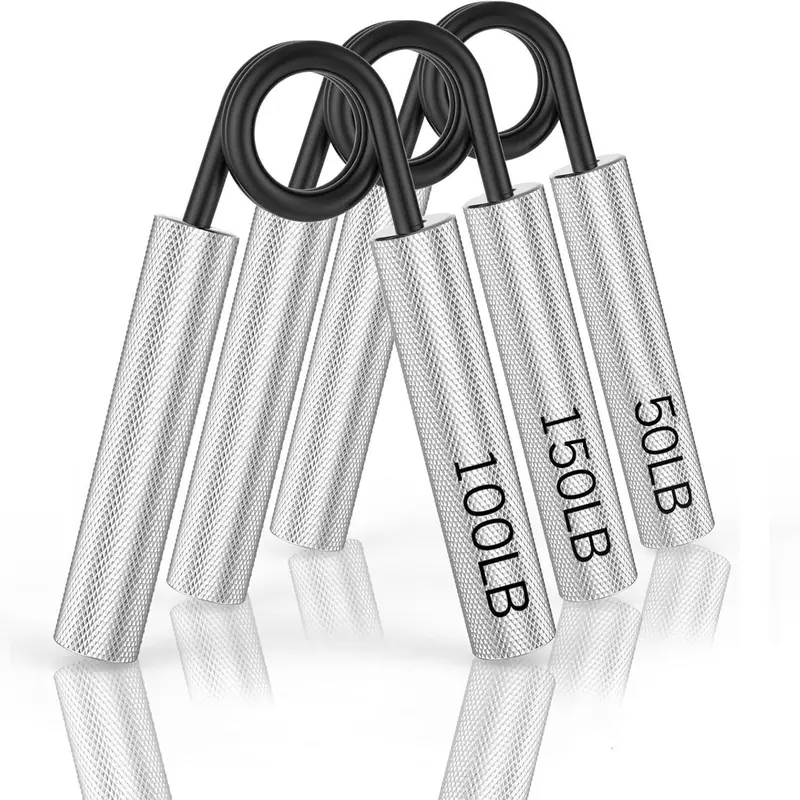 50LB-150LB Metallic Hand Grip Strengthener Set, 3 Counts/set Non-slip Heavy Grip Strength Trainer, Home Gym Hand Strength Training Tool 0
