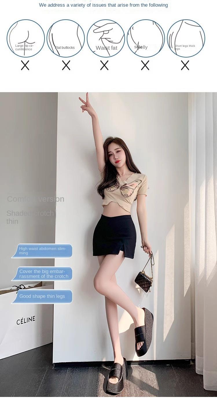 Product Introduction of Black midi skirt for women, spring new style, sexy and sexy girl, high waist, tight fitting, hip hugging skirt, pure desire style, A-line ultra short skirt 4
