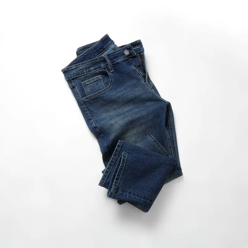 [QTV2] Quần jean nam co giãn, màu xanh dương wash trắng thời trang trước và sau, quần rin form ống slimfit_Q79 Pants Menswear Có Túi Cotton Denim 3