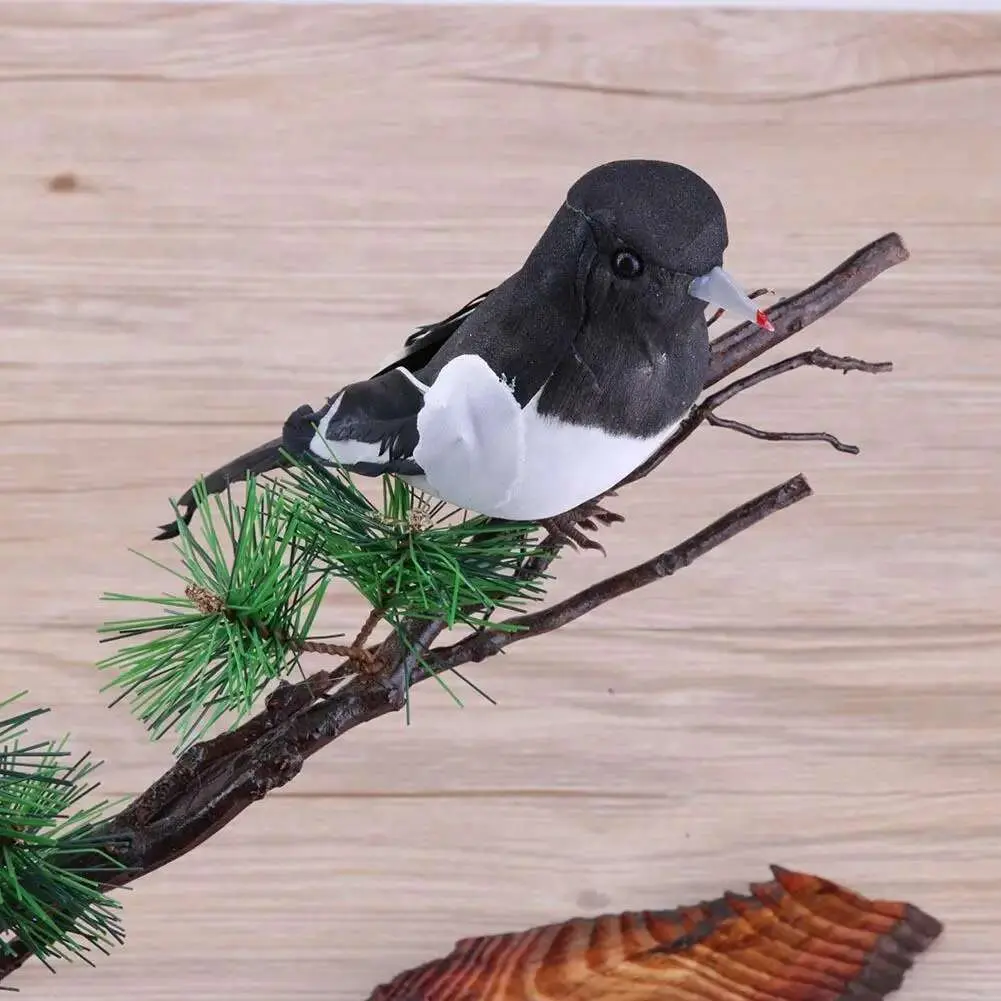 Artificial Magpie Foam Feather Bird Props Model DIY Party Crafts Home Garden Decorative Miniature Landscape Ornament