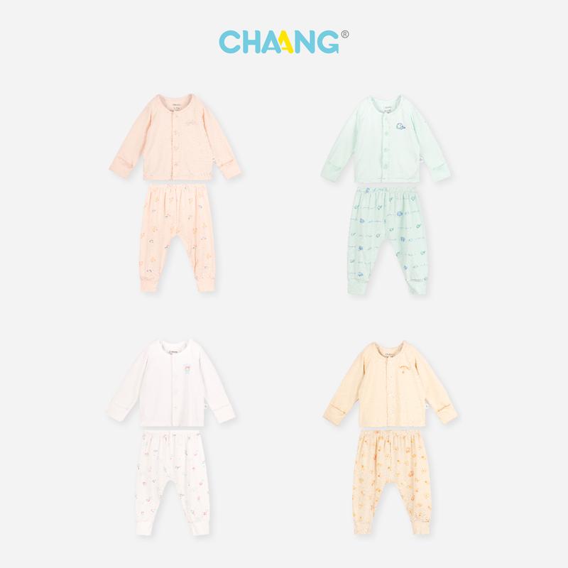 [SƠ SINH] Bộ quần áo dài cúc giữa cho bé Olympia Chaang