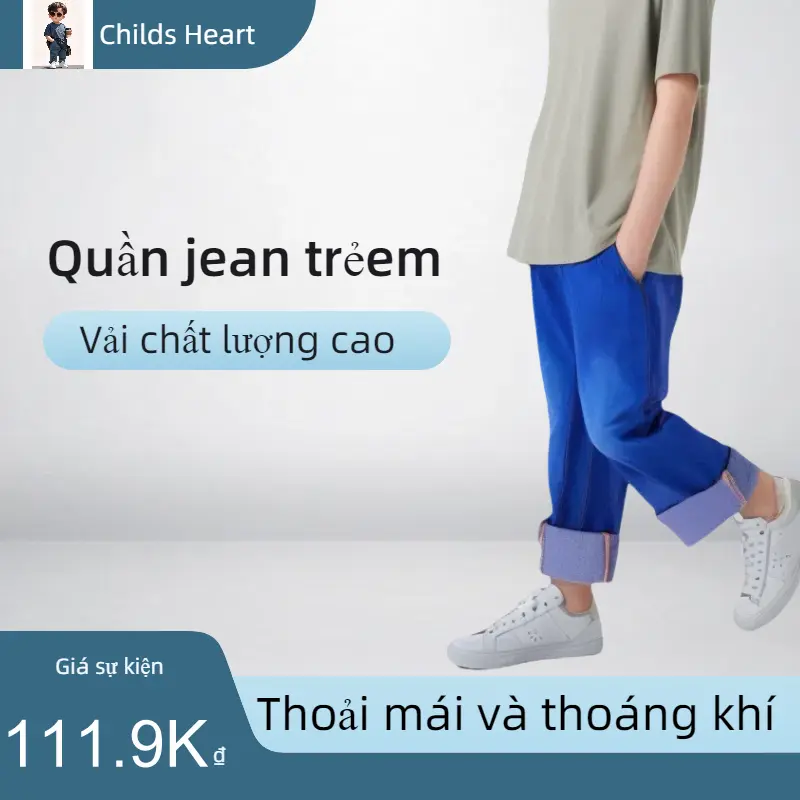 Quần Jean Trẻ Em, Thời Trang, Phong Cách Mới 2024, Dễ Thương, Giá Cả Phải Chăng, Thích Hợp Cho Bé Trai Và Bé Gái, Bộ Sưu Tập Xuân / Hè