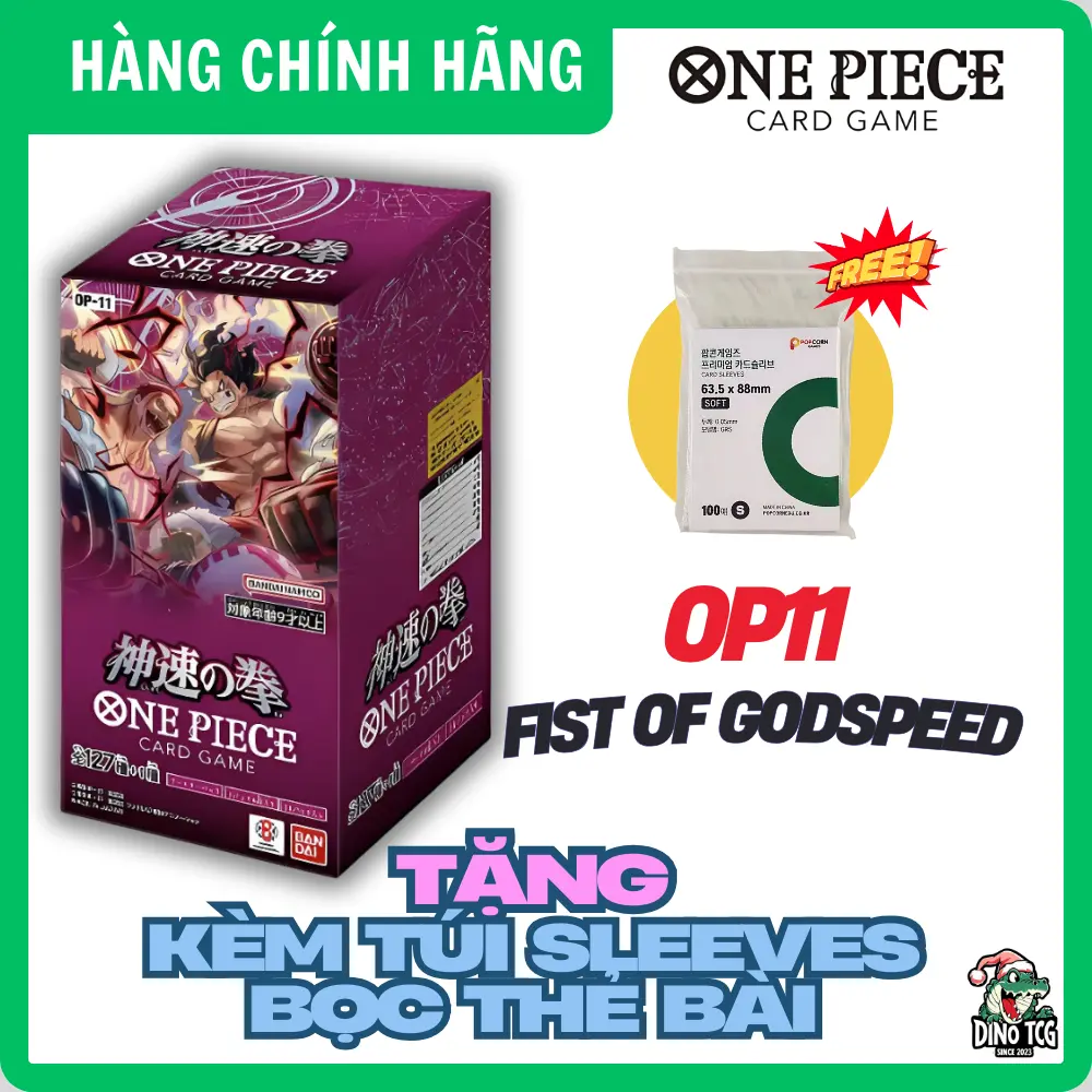 [Dino TCG] Thẻ Bài One Piece Cardgame Tiếng Nhật Chính Hãng Bandai: Fist of Godspeed OP11 ( 24 Pack )