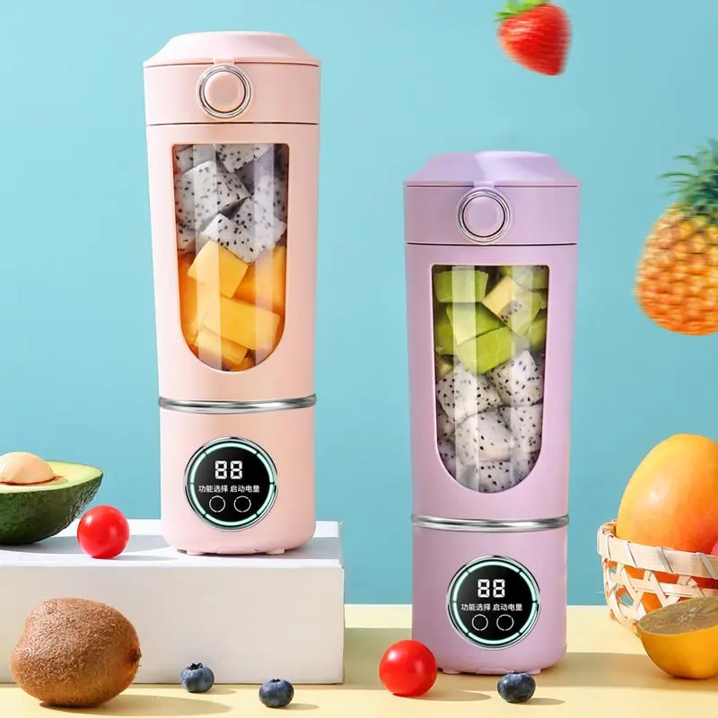 USB Rechargeable Portable Blender & Juicer, 1 Count Easy To Clean Fruit & Vegetable Juicer, Stainless Steel 12 Blade System & Protective Plate Juicer
