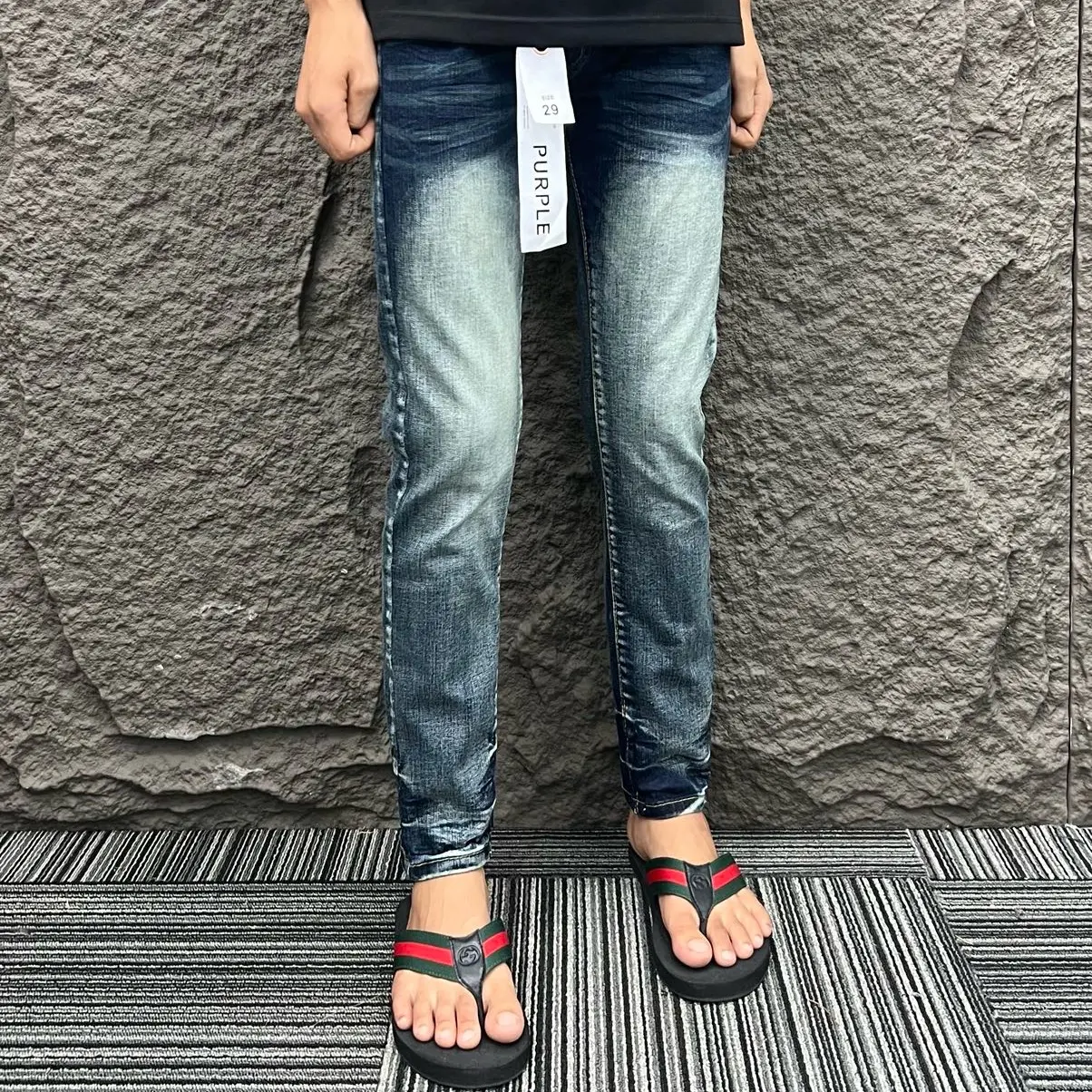 Quần jeans purple xanh trơn không hoạ tiết  , quần jean mác lụa