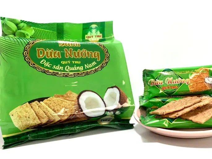 5 gói BÁNH DỪA NƯỚNG Quảng Nam loại ngon - bánh dừa giòn , thơm ngon ngậy vị dừa ( giá giới thiệu ) Snack Ăn Vặt
