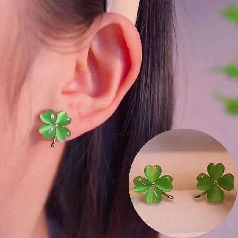 Product Introduction of Fashion Elegant Luxurious Four Leaf Clover  Stud Earrings For Women  Party Accessries Gifts 10