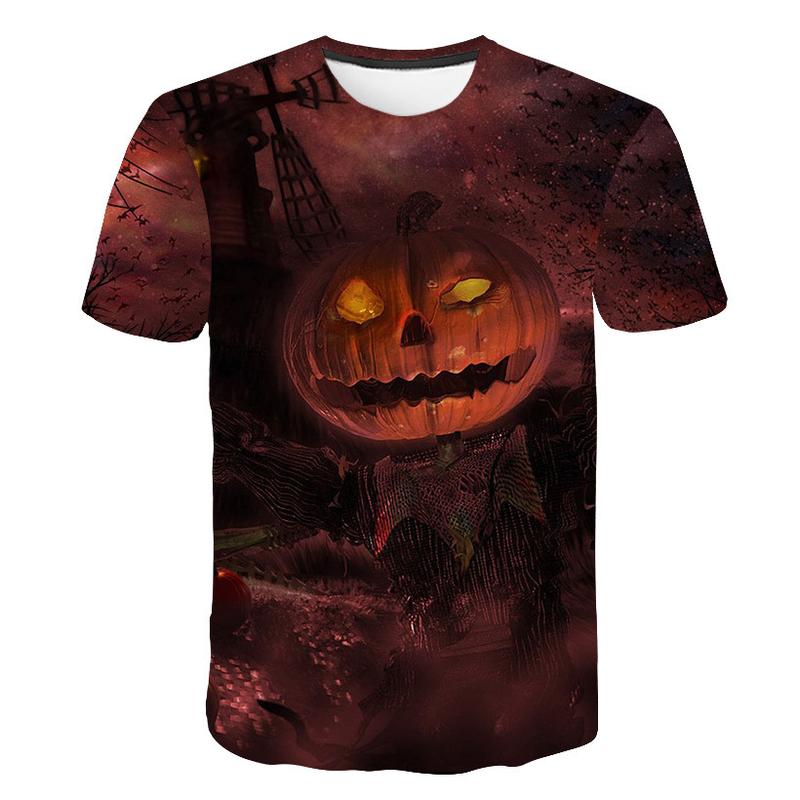 3D Printed T-Shirt Short Sleeved Top New Short Sleeved Halloween Printed Men'S Loose T-Shirt Street Trend Men'S Style  Menswear Polyester 5