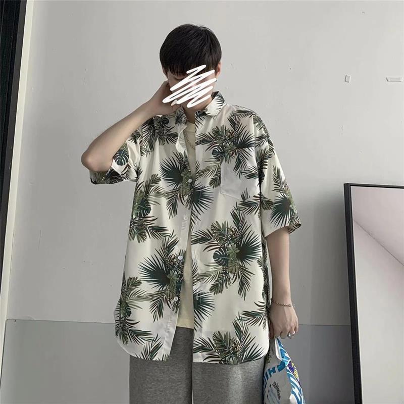 Áo Sơ Mi Hoa Đi Biển Nhật Bản, Dành Cho Nam Và Nữ, Ins Hợp Xu hướng, Phong Cách Hawaii Và Hồng Kông, Dáng Rộng Vừa Vặn, ngắn Tay, Áo Sơ Mi Cặp Đôi, Thích Hợp Cho Mùa Hè 3