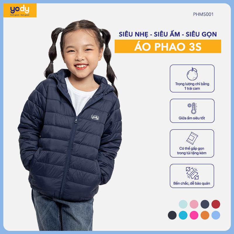 [SALE 70%] YODY Áo Phao cho bé siêu nhẹ mềm mại ấm áp PHK5001