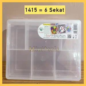 Kotak Perkakas Box Plastik 6 Sekat / Green Leaf 1415