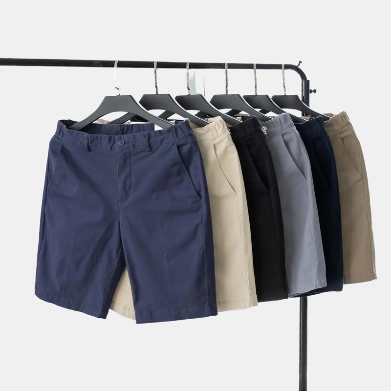 Quần short kaki nam TORANO vải dày dặn, đứng phom, cạp chun sườn, Có Túi, nhiều màu BK012 Menswear Đen
